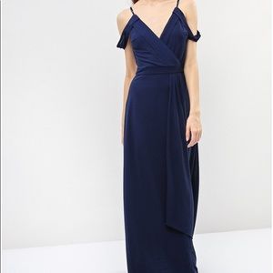 NWT Cold Shoulder Wrap Maxi Bridesmaid Dress